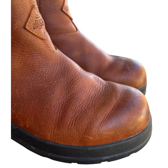 Muck Boots Men's Size 8 E Chore Farm Caramel Leather Waterproof Chelsea Boots - Picture 2 of 11